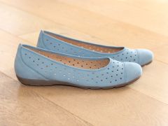 Ballerines ajourées Gabor en cuir bleu jean