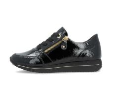 Baskets compensées Remonte en cuir noir verni