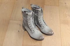 Bottines beige avec imprimé et petit talon Mustang