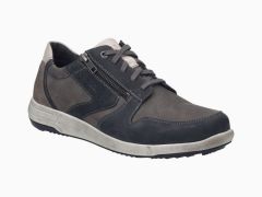 Chaussures en cuir avec lacet et double zip Enrico