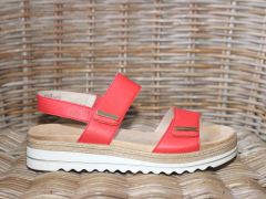 Sandales Remonte en cuir rouge avec brides ajustables