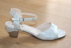 Sandales à talon Saldabe en cuir gris argent