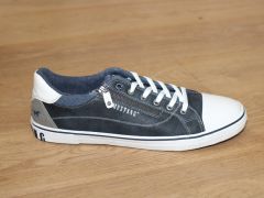 Tennis bleu marine aspect cuir