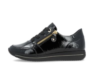 Baskets compensées Remonte en cuir noir verni