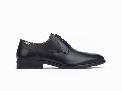 Chaussures à lacet derby en cuir noir Bristol