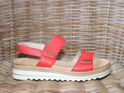 Sandales Remonte en cuir rouge avec brides ajustables