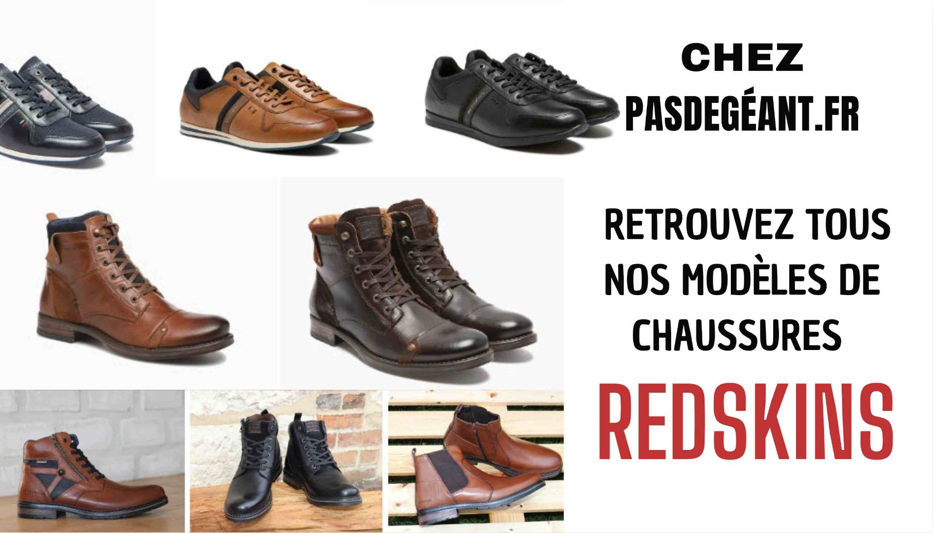 LES CHAUSSURES EN CUIR REDSKINS&nbsp;: DES MODÈLES TRÈS MASCULINS PROPOSÉS EN GRANDE POINTURE 47, 48, 49 ET AUSSI 50&nbsp;!